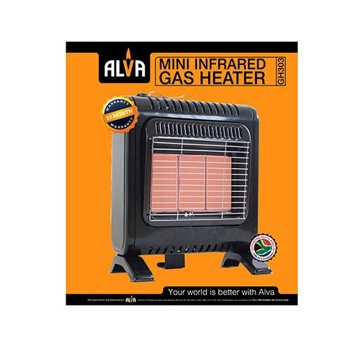 Alva 3 Panel Indoor Gas Heater Small