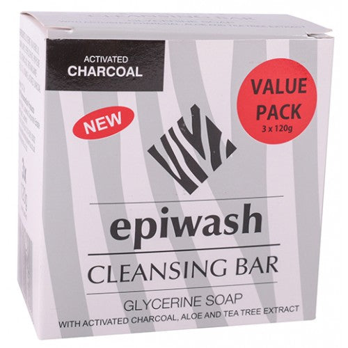 Epiwash Soap Charcoal+Teatree+Aloe Vp 120X3