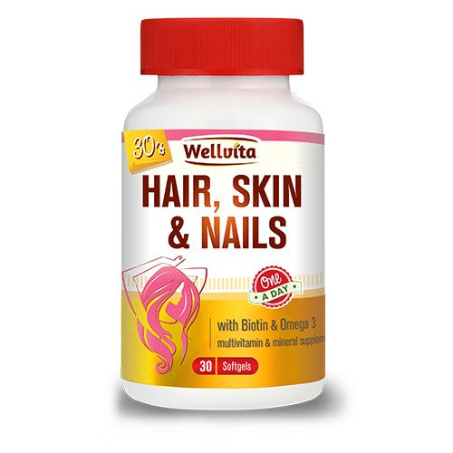 Hair Skin & Nails 30 Softgels Wellvita