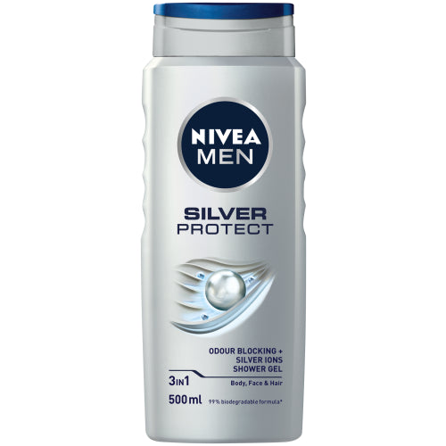 Nivea Bath Care Shower Gel Silver Protect 500ml