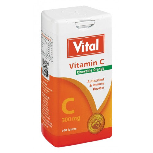 Vital Vitamin C Orange Chew Tablets 300mg 90