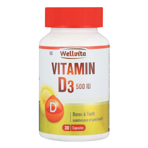 Vitamin D3 500Iu 30 Capsules Wellvita