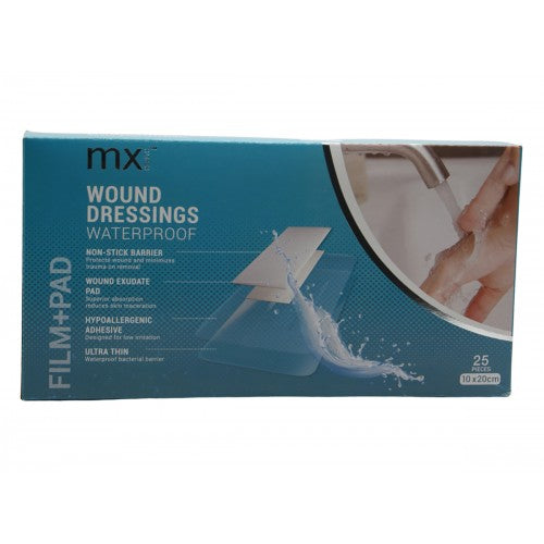 Wound Dressing Mx Film+Pad 10X20cm 25