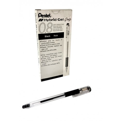 Pentel Rollerball Hybrid Gel Grip 0.8mm 12