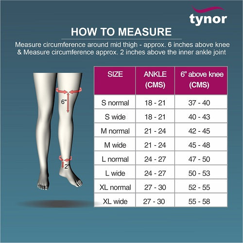 Compression Garment Leg Mid Thigh Cut Toe Tynor