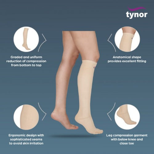 Stocking Below Knee Cut Toe Tynor